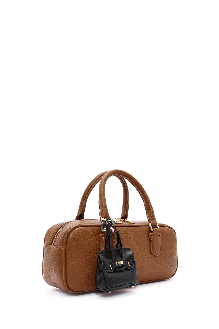 Women's Brown Long Strap Accessory Detailed Handbag