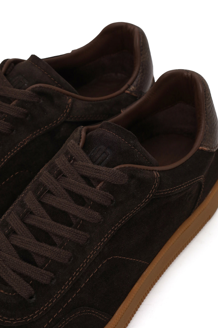 Male Brown Lace-Up Thick-Soled Suede Leather Sneaker