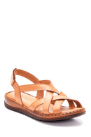 Kadın Taba Deri Comfort Sandalet | Derimod