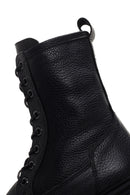 Women's Black Zippered Leather Boots | Derimod