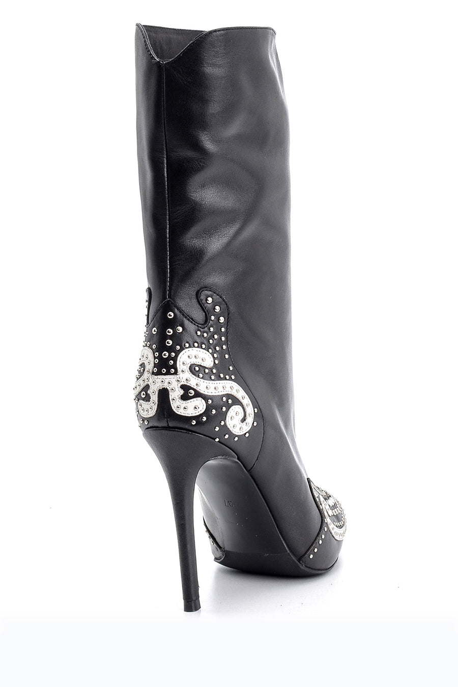 Women's Stone and Stud Detailed Leather Boots