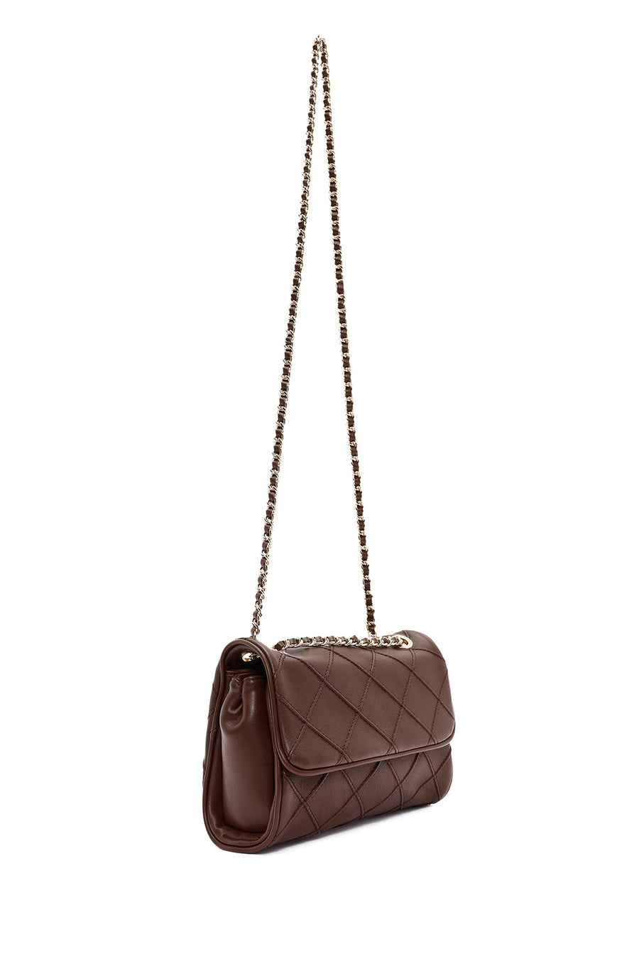 Women's Brown Long Strap Printed Handbag