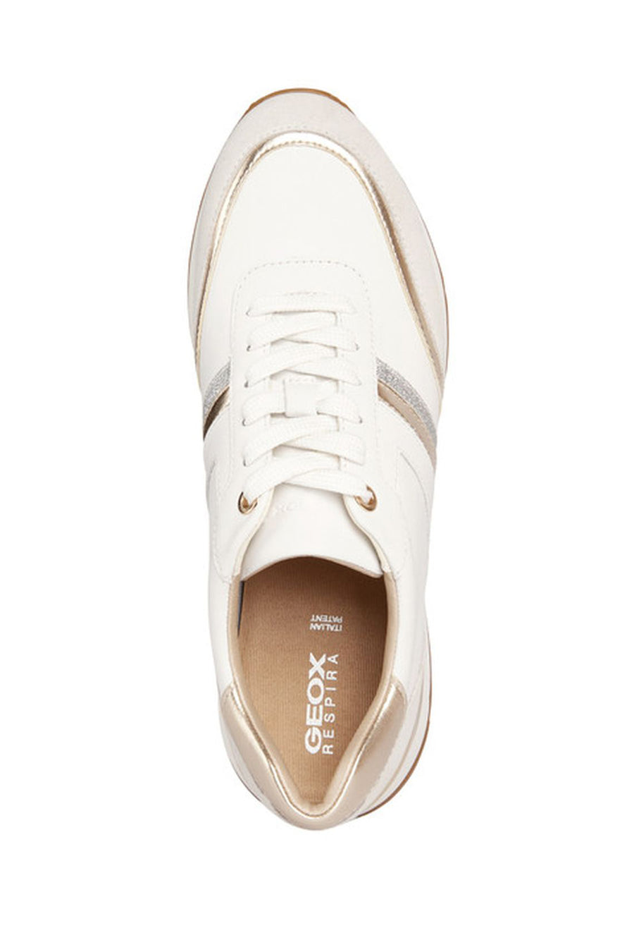 Geox Kadın Beyaz Desya Kalın Tabanlı Deri Sneaker