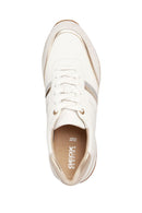 Geox Women's White Desya Thick Soled Leather Sneaker | Derimod