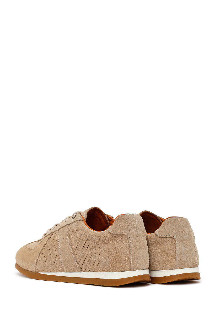 Male Beige Lace-up Suede Leather Sneaker