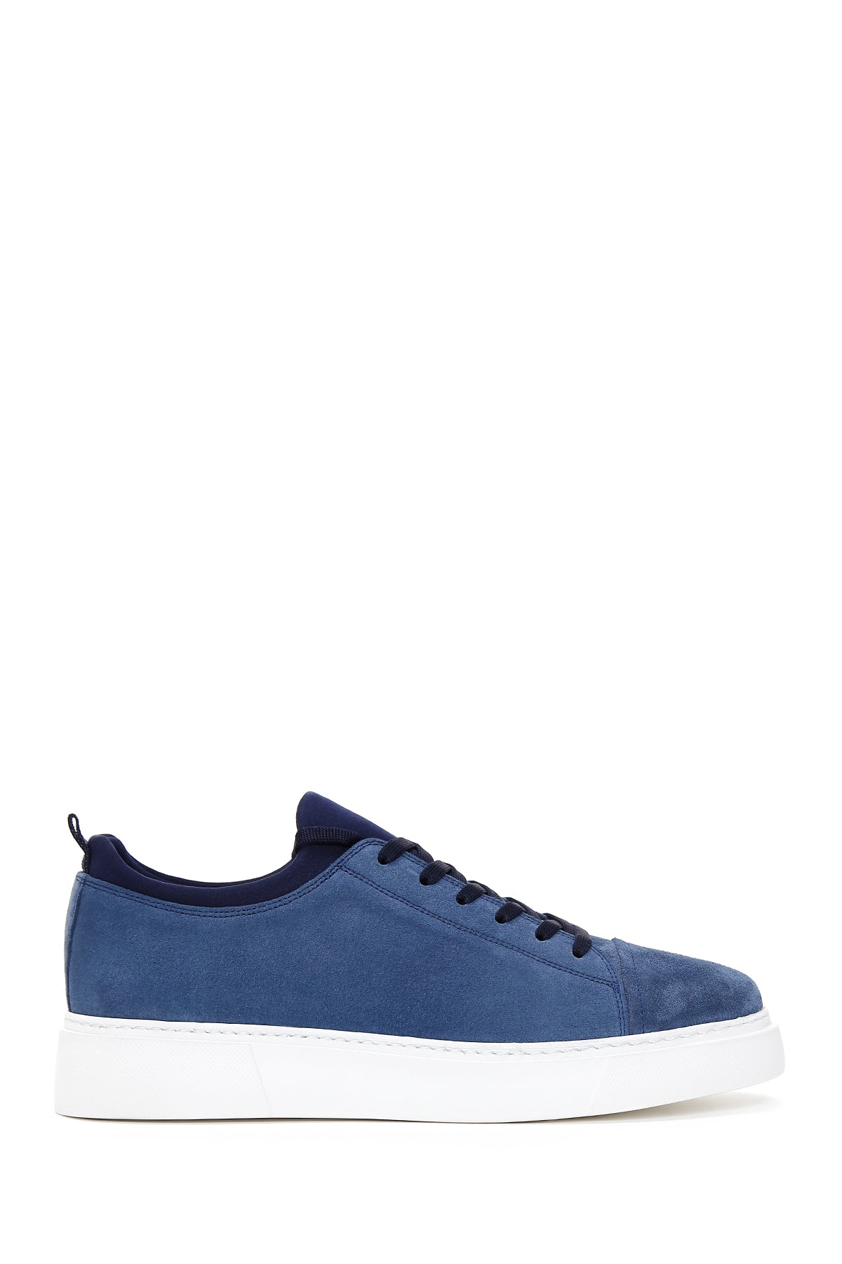 Men's Blue Suede Leather Thick Soled Sneaker 23SFD628110 | Derimod