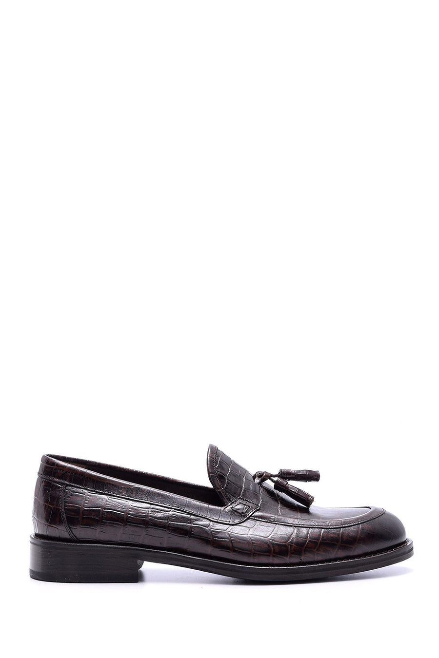 Men's Leather Leather Crocodile Patterned Shoes 19WFD3273E3 | Derimod
