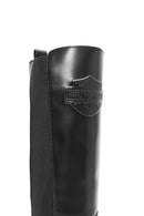 Harley Davidson Women's Black Spiez Zippered Leather Boots | Derimod