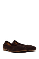 Woman Brown Suede Leather Ballet Flat | Derimod