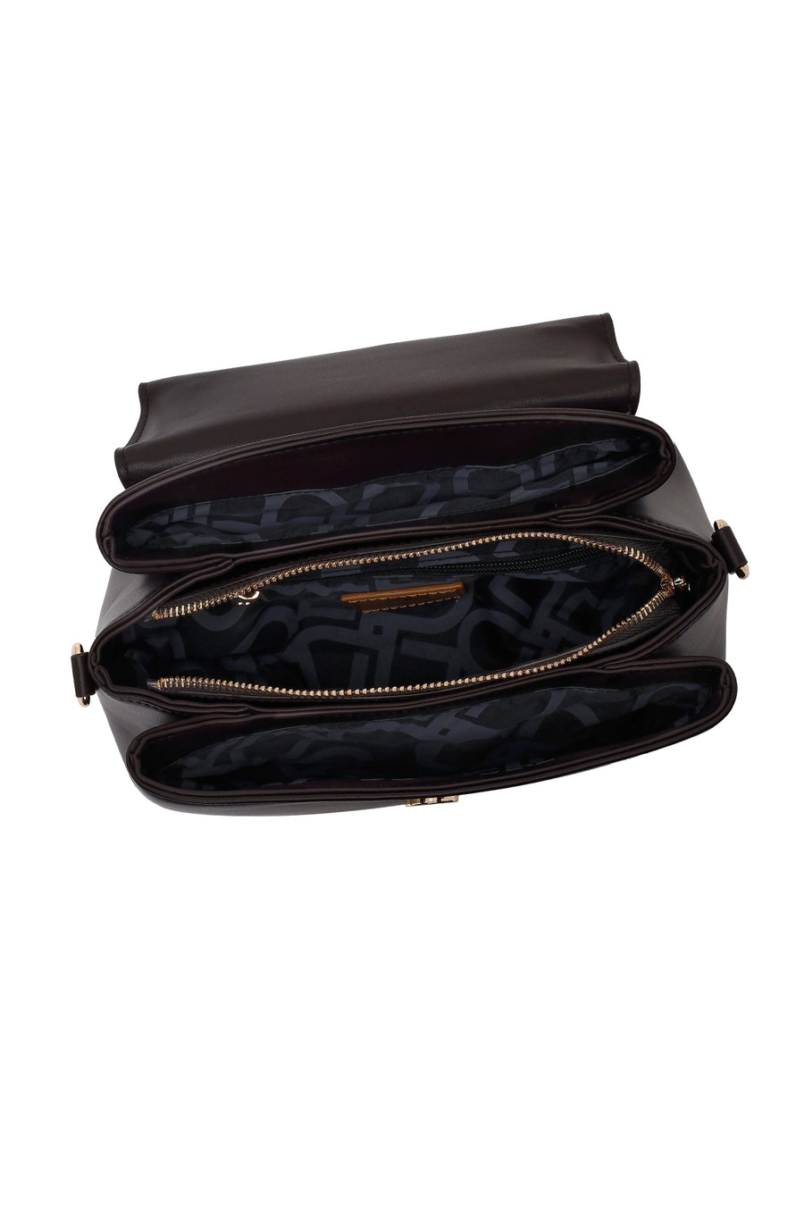 Woman Brown Long-Strap Croc-Pattern Classic Shoulder Bag