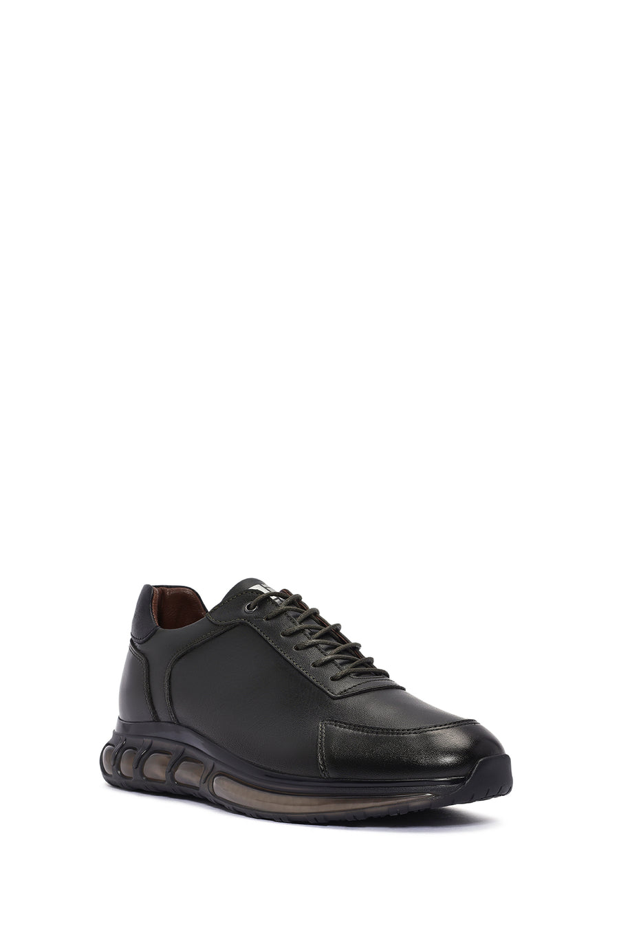 Erkek Yeşil Bağcıklı Deri Sneaker
