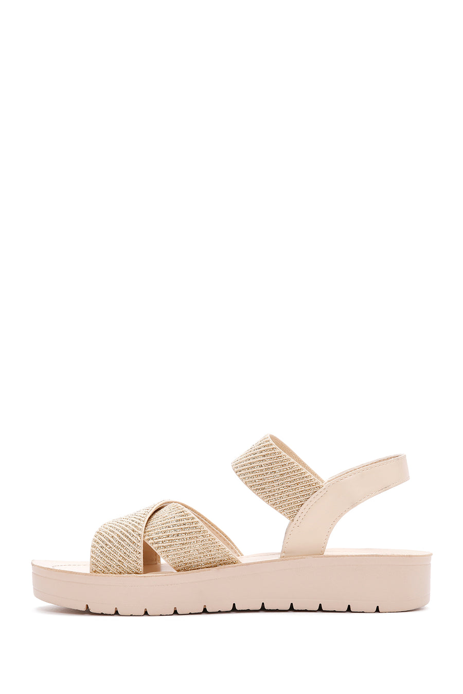 Women's Beige Ankle Strap Sandals