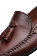 Men's Brown Tasseled Leather Casual Loafer | Derimod