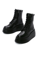 Women's Black Leather Platform Boots | Derimod