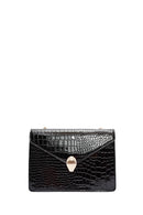 Women's Black Long Strap Crocodile Crossbody Bag | Derimod