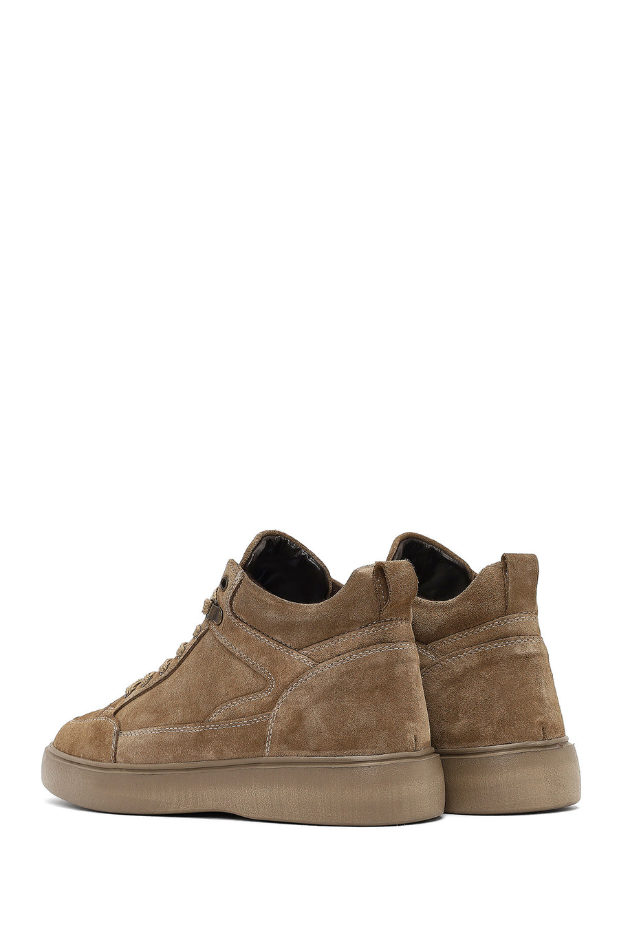Men Beige Lace-up Suede Leather Sports Boot