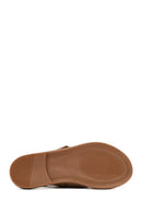 Women's Tan Suede Leather Sandals | Derimod