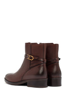 Woman Brown Zippered Leather Boat | Derimod
