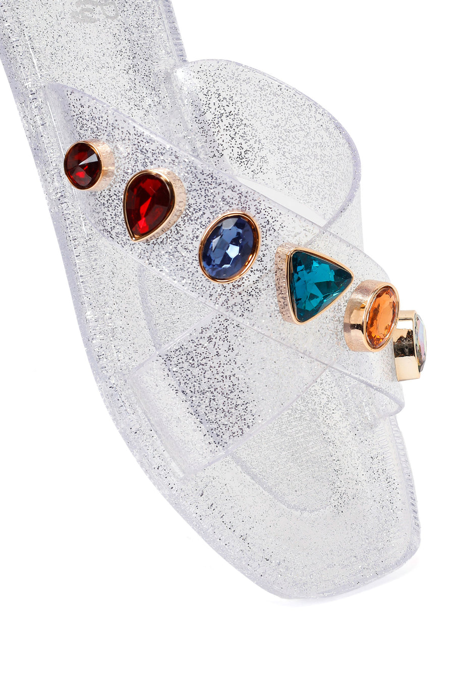 Woman Transparent Rhinestone Jelly Slipper