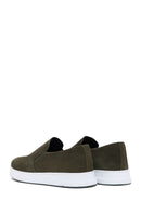 Men's Khaki Nubuck Leather Printed Sports Loafer | Derimod