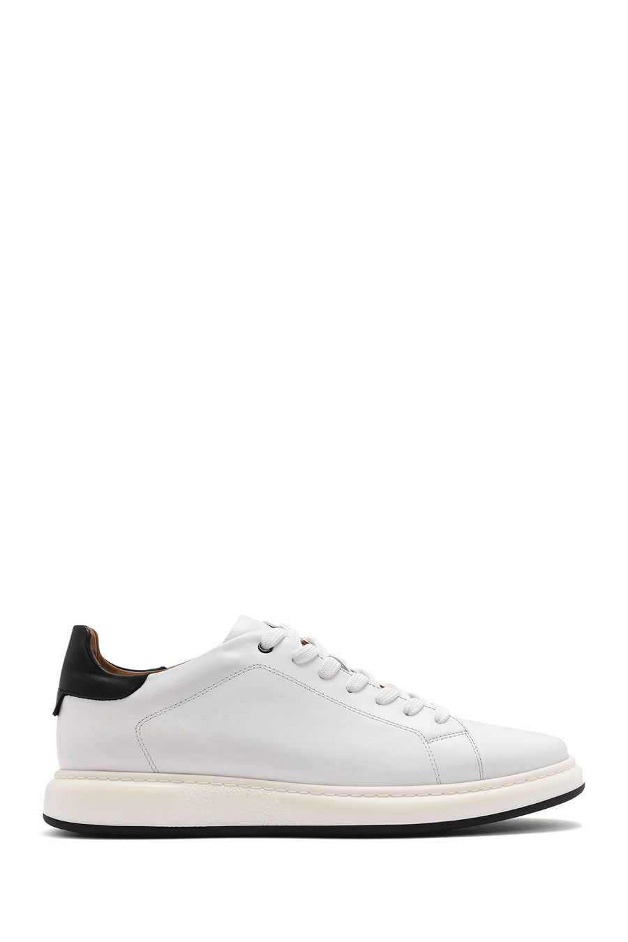 Men's White Lace-up Leather Sneaker 25SFD611618 | Derimod