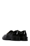 Women's Black Patent Leather Buckle Classic Loafer | Derimod