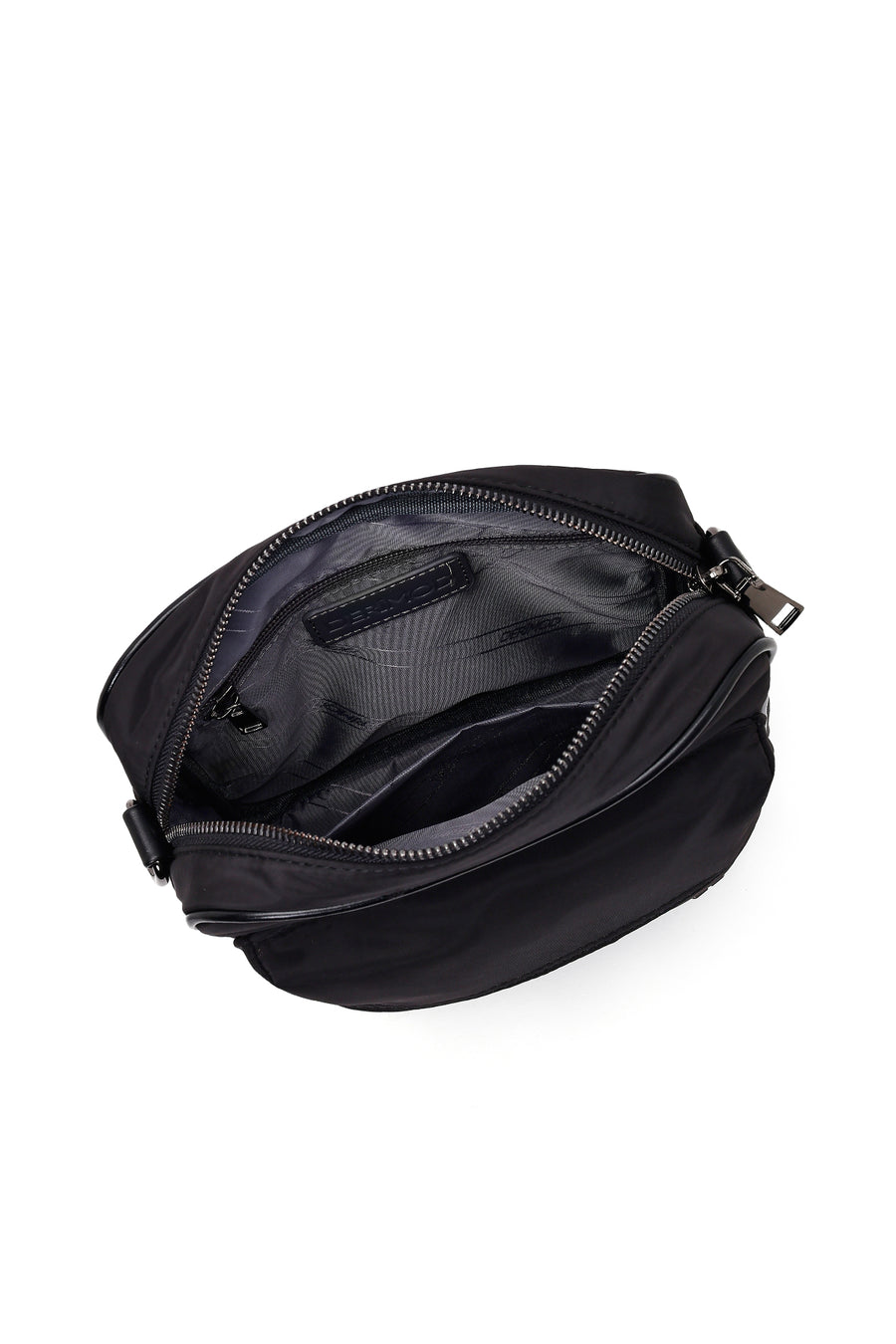 Men's Black Fabric Messenger Bag