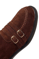 Woman Brown Buckled Suede Boots | Derimod