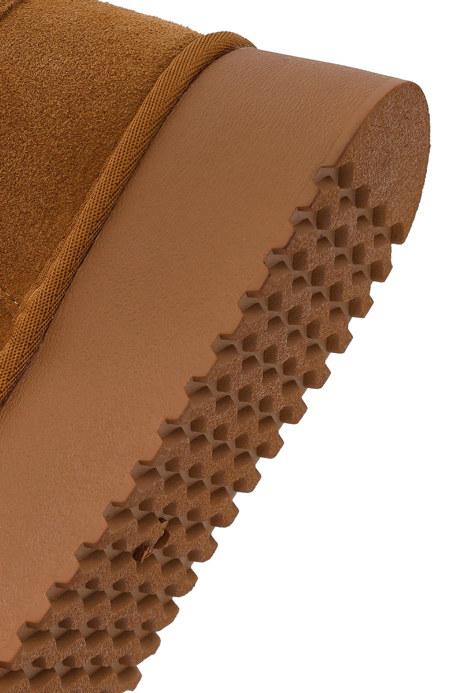 Woman Camel Thick-Soled Suede Teddy Boots