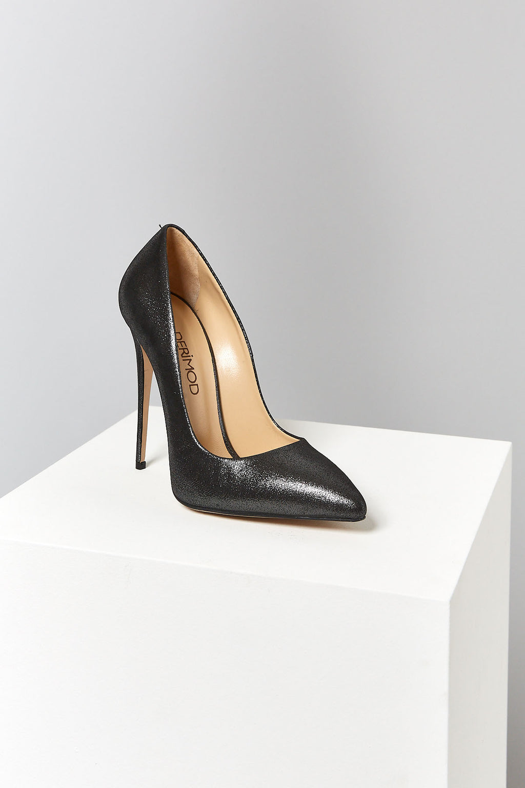 Kadın Siyah Deri Stiletto