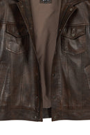 Curry Male Bronze Leather Jacket | Derimod