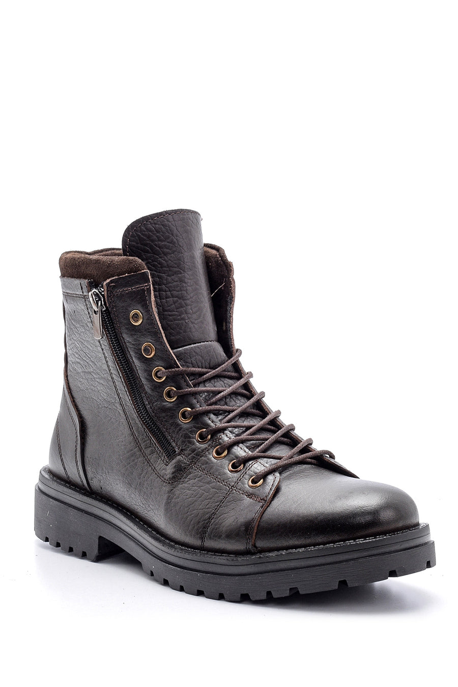 Men's Zippered Leather Boots
