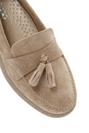 Kadın Bej Süet Deri Konfor Loafer | Derimod