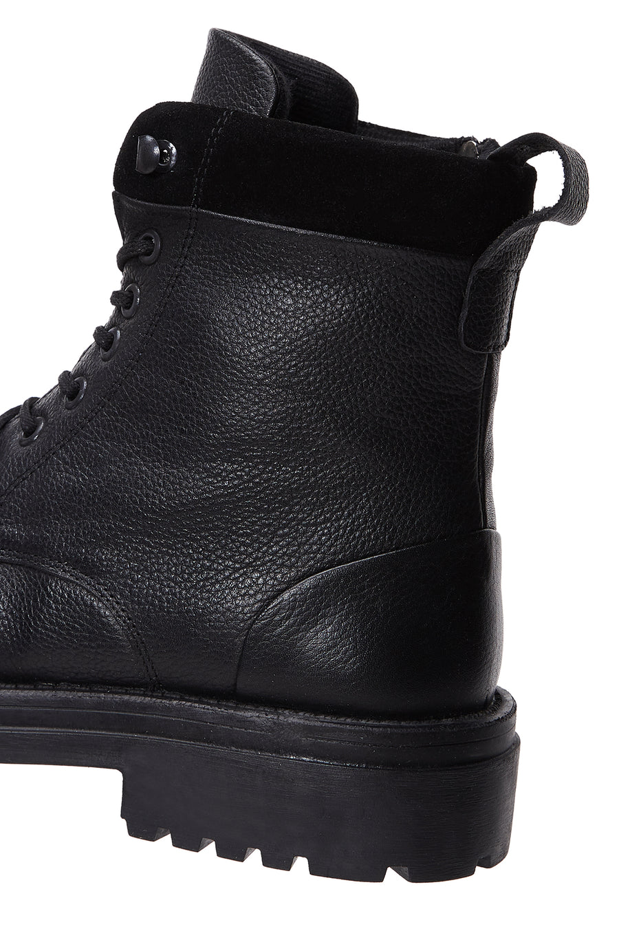 Men's Black Leather Zippered Casual Boots