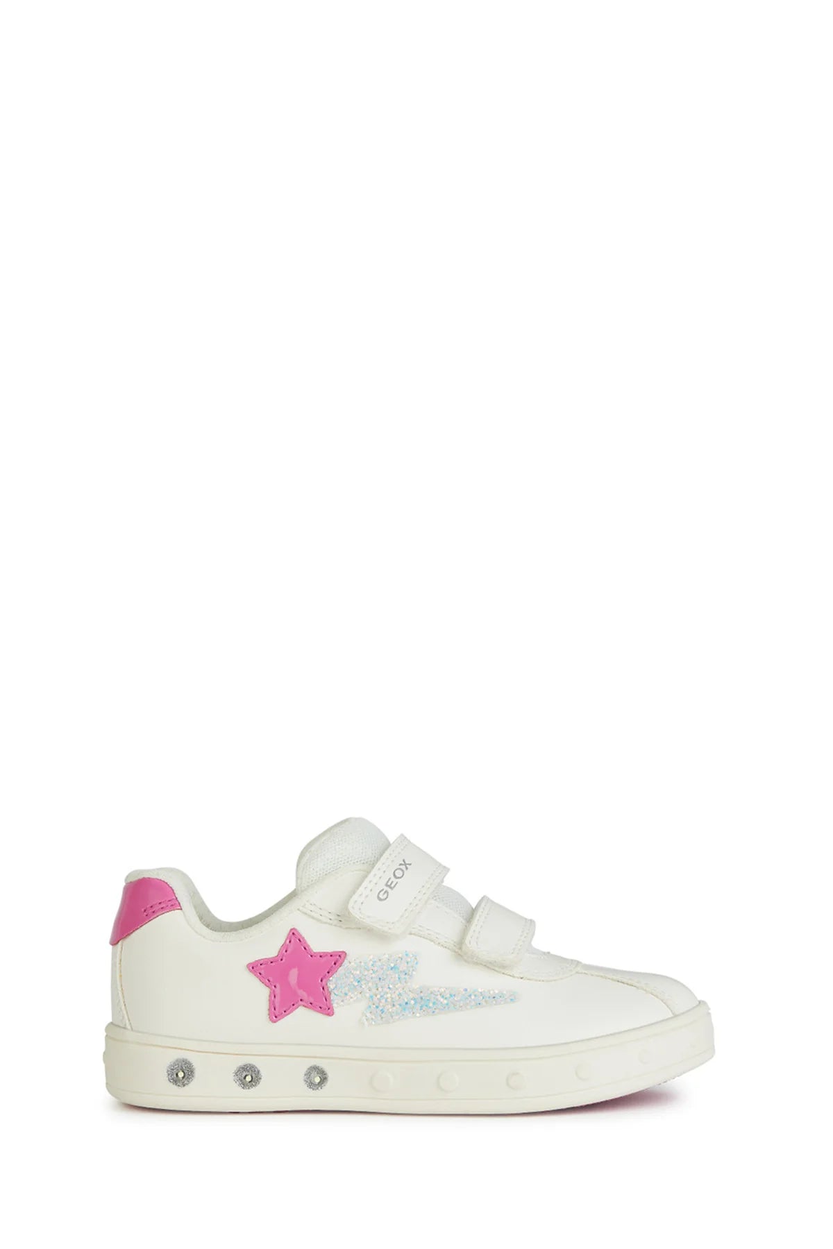 Geox Kız Çocuk Beyaz Skylin Bantlı Deri Sneaker J458WA000BCC0563 | Derimod