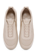 Women's Beige Lace-Up Leather Comfort Shoes | Derimod