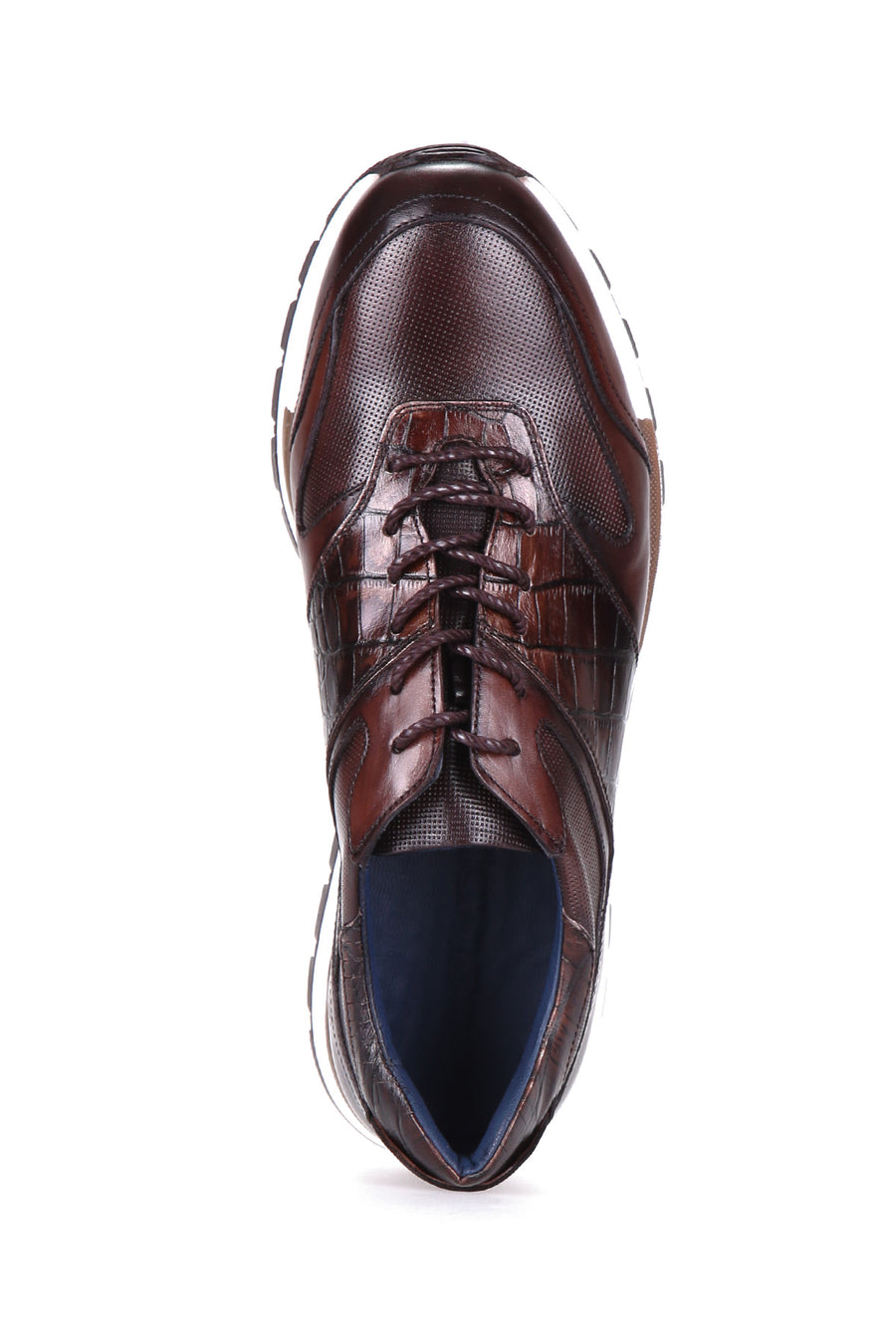 Crocodile Patterned Men's Leather Sneaker