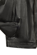 Nomad Male Black Oversize Leather Jacket | Derimod