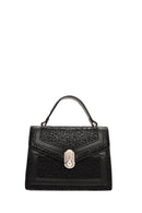 Women's Black Long Strap Printed Shoulder Bag | Derimod