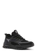 Derimod Zero Men's Black Lace Up Fabric Sneaker | Derimod