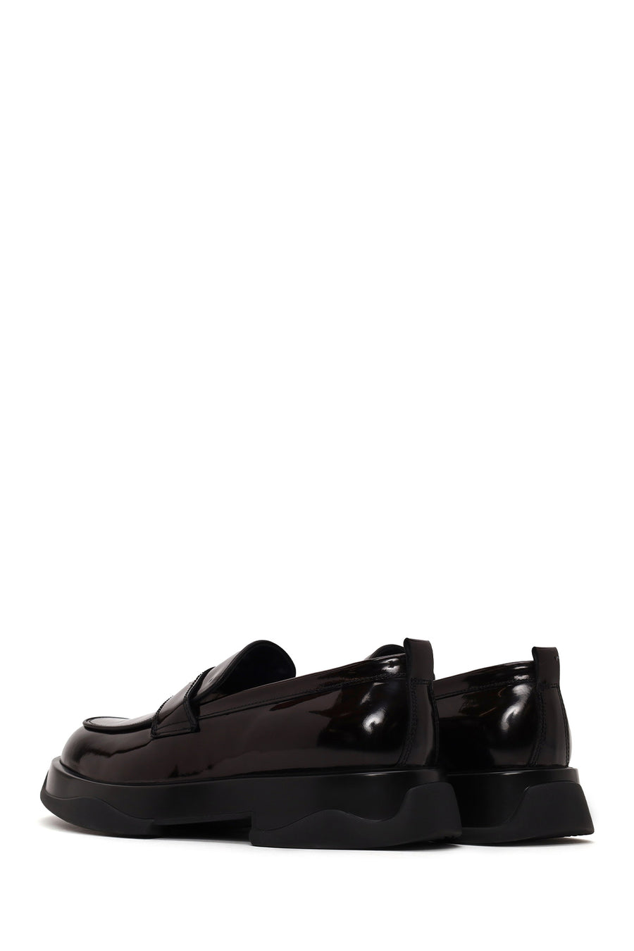 Male Burgundy Chunky-Soled Leather Loafer