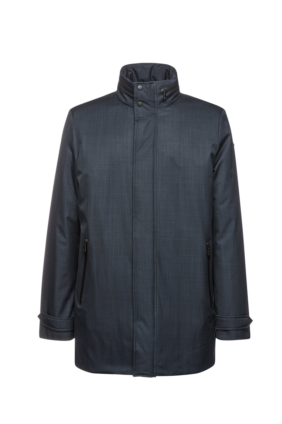 Geox Men's Navy Blue M Dolomia Zippered Long Coat