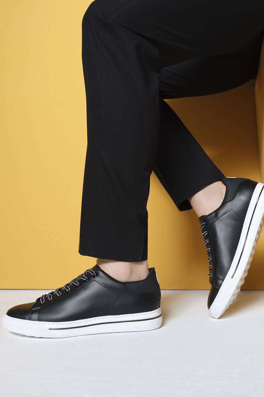 Men's Black Lace-up Leather Sneaker 25SFD650618 | Derimod