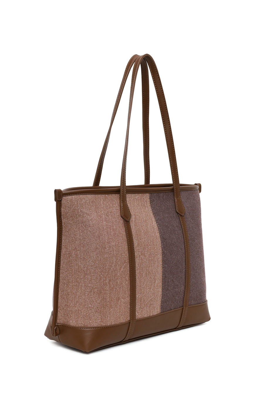 Woman Brown Fabric Shoulder Bag