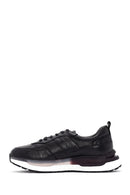 Men's Black Lace-up Thick-Sole Leather Casual Sneaker | Derimod