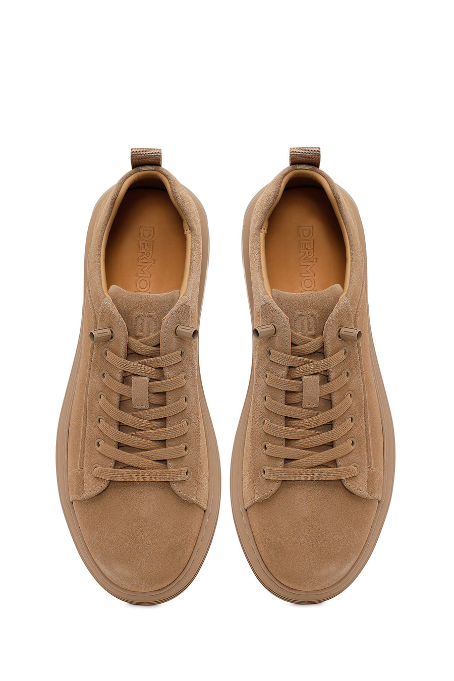 Male Beige Lace-up Suede Leather Sneaker