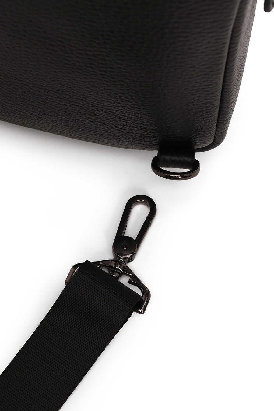 Male Black Leather Mini Crossbody Bag