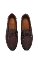 Men's Brown Crocodile Leather Tasseled Loafer | Derimod