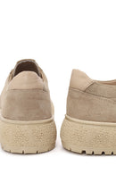 Kadın Bej Bağcıklı Süet Deri Sneaker | Derimod