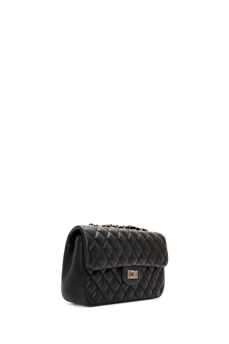 Women Black Long Strap Quilted Shoulder Bag